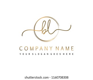 B L Initial handwriting logo vector