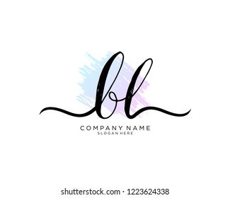 B L Initial handwriting logo vector