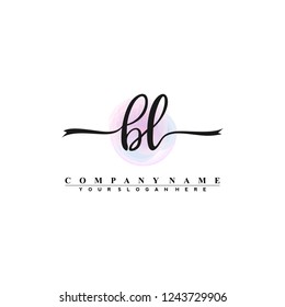 B L Initial handwriting logo vector
