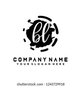B L Initial handwriting logo vector