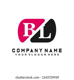 B L Initial handwriting logo vector