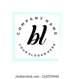 B L Initial handwriting logo vector