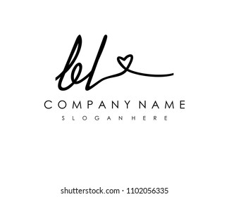 B L Initial letter handwriting logo