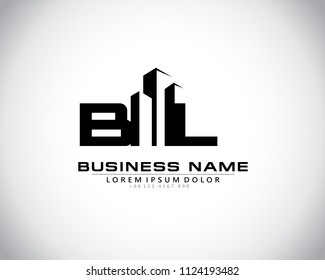 B L Initial logo concept with building template vector.