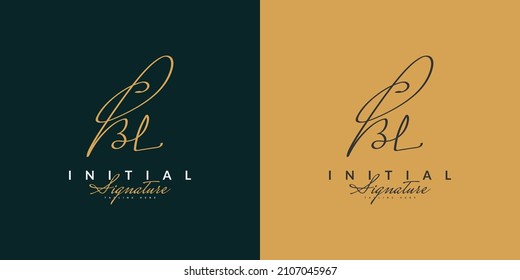B and L Initial Logo Design with Handwriting Style. BL Signature Logo or Symbol for Business Identity