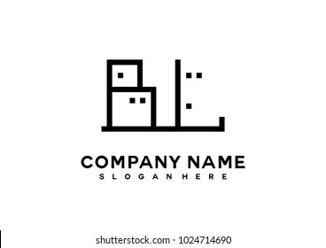 B L initial logo template vector