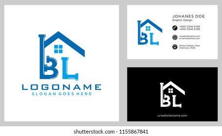 B L initial logo template vector