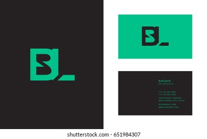 B L joint letter logo with business card template
