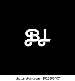 B L letter logo abstract design on black color background. bl alphabet