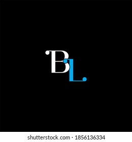 B L letter logo creative design on black color background, bl monogram