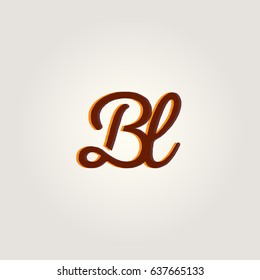 B L running Letter joint logo design vector element
