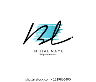 B L Signature initial logo template vector