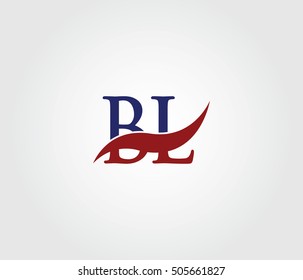 B and L Swoosh Initial Logo Vector