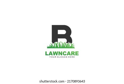 B lawn care logo design inspiration. Vector letter template design for brand.