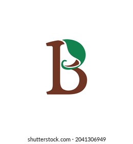 
B Leaf Alphabet Typografie Logo Design