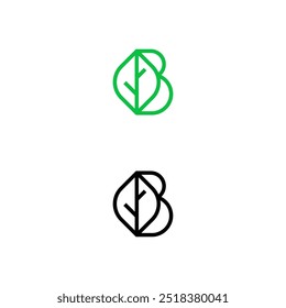 b leaf icon green and black logo