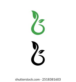 b leaf icon green and black logo