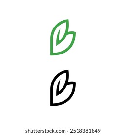 b leaf icon green and black logo