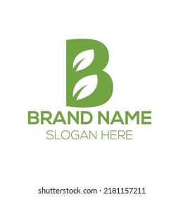 B Leaf Letter Logo Design Brand Stock Vector (Royalty Free) 2181157211 ...