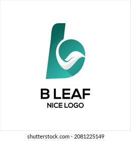 B con el logotipo de la hoja color azul