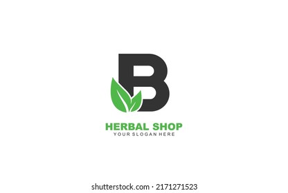 B LEAF logo design inspiration. Vector letter template design for brand.