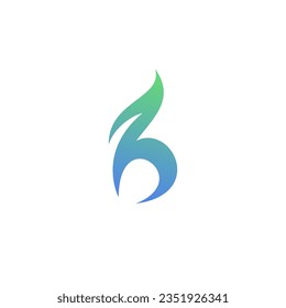 Diseño del logotipo de hoja B. Logotipo de letra B