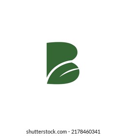 B leaf logo design natural templates