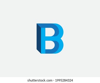 B Letter 3d Logo Design Stock Vector (Royalty Free) 1995284324 ...