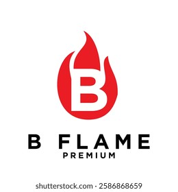 B letter 6 flame logo icon design illustration template