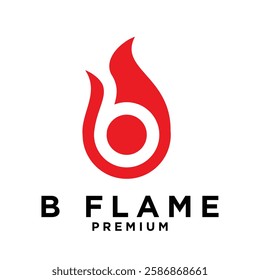 B letter 6 flame logo icon design illustration template