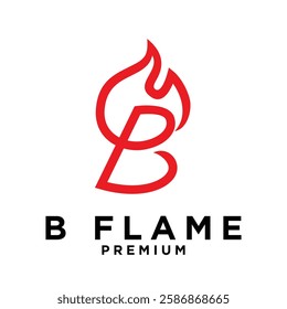 B letter 6 flame logo icon design illustration template