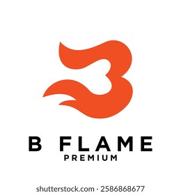 B letter 6 flame logo icon design illustration template