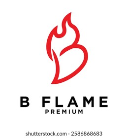 B letter 6 flame logo icon design illustration template