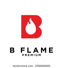 B letter 6 flame logo icon design illustration template