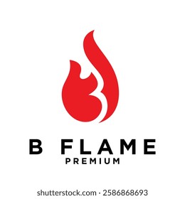 B letter 6 flame logo icon design illustration template