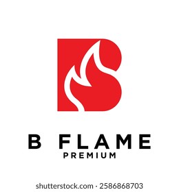 B letter 6 flame logo icon design illustration template