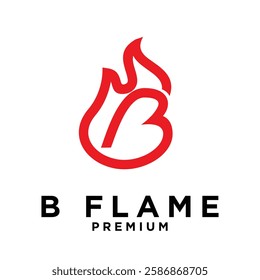 B letter 6 flame logo icon design illustration template