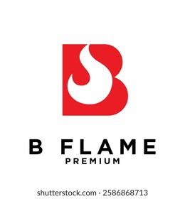 B letter 6 flame logo icon design illustration template