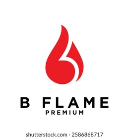 B letter 6 flame logo icon design illustration template