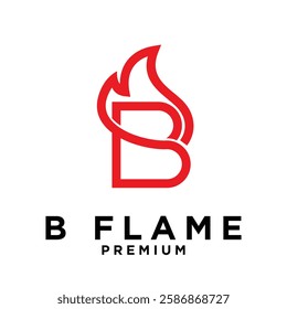 B letter 6 flame logo icon design illustration template