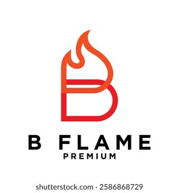 B letter 6 flame logo icon design illustration template