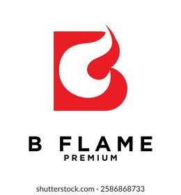 B letter 6 flame logo icon design illustration template