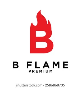 B letter 6 flame logo icon design illustration template