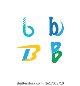 B Letter Alphabet font logo vector design