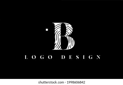 B letter alphabet logo icon. Pattern design for company and business identity in black and white