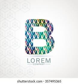 B Letter Alphabet Logo Icon Design Pattern Template Element. Vector Color Sign Easy Editable for Your Design.