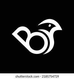 B letter Alphabet nature bird animal vector logo template
