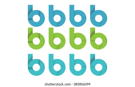 B letter alphabet set logo