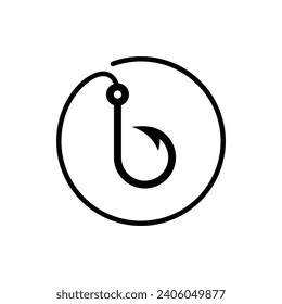 b letter anchor rounded logo concept