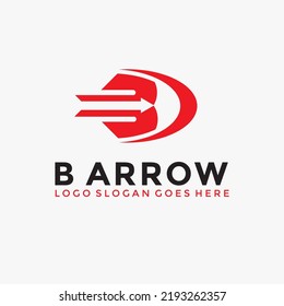 B letter arrow fast logo vector image